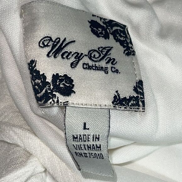 Way-In Dress Womens size Large embroidered Sleeveless  Boho tassels white New - Picture 9 of 10